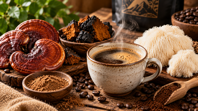 Reishi, Chaga a Hericium v jedné kávě jak číst složení směsi